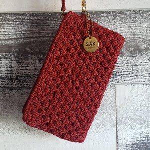 Red The Sak Original Wristlet Crochet Purse Bag